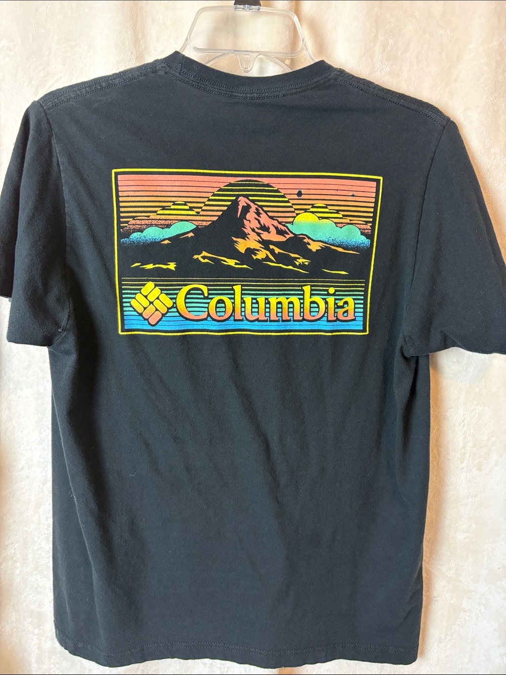 Columbia Black Short Sleeve Tee with Yellow Logo